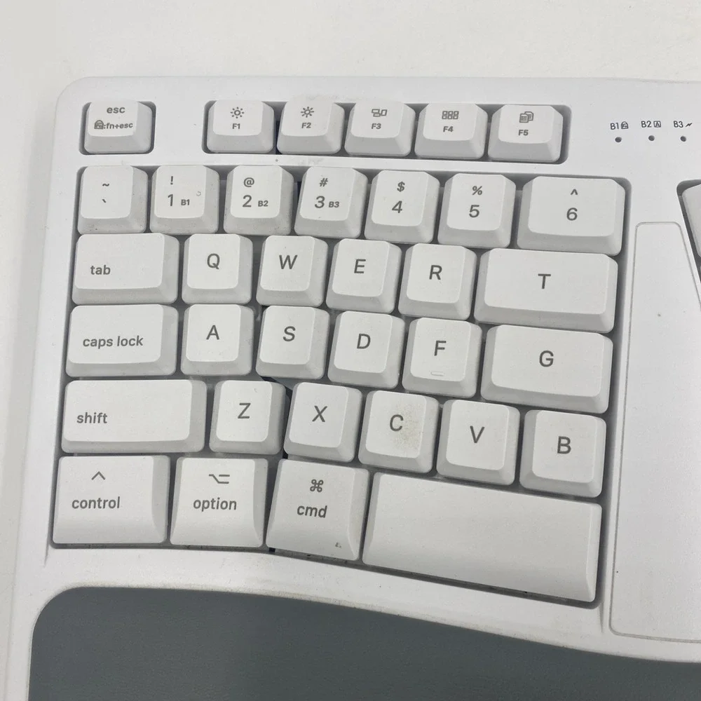 Macally‎ Wireless Ergonomic Keyboard White Bluetooth Split Mac Layout RFBTKEYB